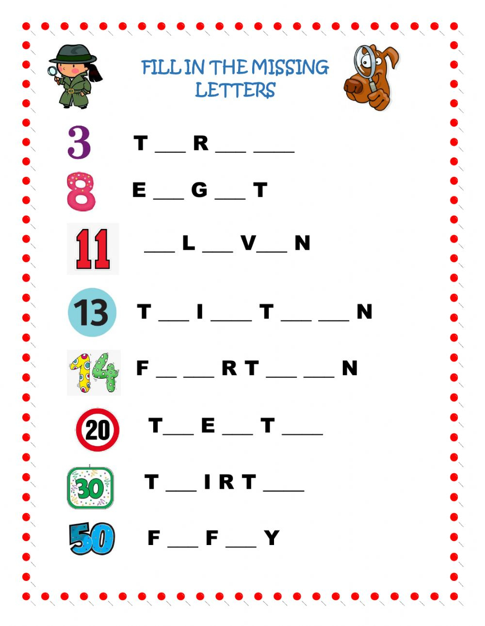 Ejercicio De Numbers Spelling Ejercicio De Numbers spelling